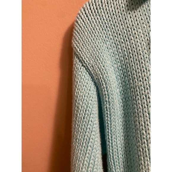 Vintage Pure Handknit Chunky Knit Button Front Crochet Sweater - Picture 4 of 14